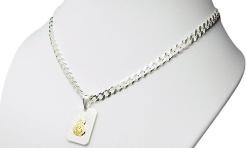 Szkaplerz z Łańcuszkiem Męskim Srebro Pancerka na Arena.pl