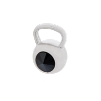 Fit Kolekcja - Zawieszka na łańcuszek srebrny KETTLEBELL SWAROVSKI Jet Hematite
