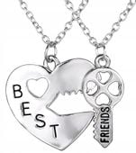 Naszyjnik Srebrny klucz serce best friend przyjaźń  B47