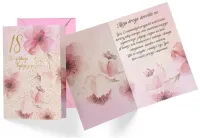 Kartka na Osiemnastkę dla Dziewczyny - 18 Urodziny - Kwiatki