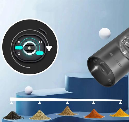 MŁYNEK DO PIEPRZU I SOLI PRZYPRAW ELEKTRYCZNY PODSTAWKA OKIENKO REGULACJA na Arena.pl