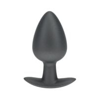 smooth silicone anal plug - large - 3.5" / 8,9 cm - gunmetal