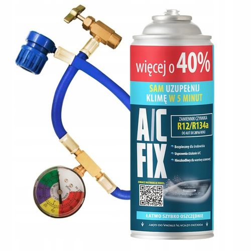 AC FIX Gaz do klimatyzacji R134A DUŻA PUSZKA +40% 626g + Manometr na Arena.pl