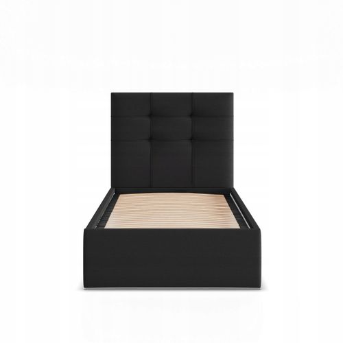 Łóżko Ramowe SORIA CZARNE JEDNOOSOBOWE Tapicerowane Pojedyncze na Arena.pl