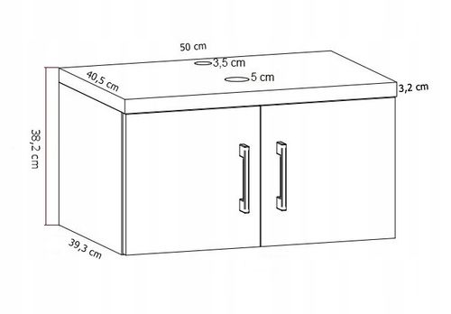 Szafka łazienkowa wisząca MARKUS 50 biała z umywalką Eliza biała (W2) na Arena.pl