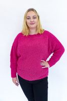 Fuksjowy Sweter Bukla z Długim Rękawem UNI