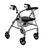 Chodzik czterokołowy aluminiowy Denver, balkonik z siedziskiem