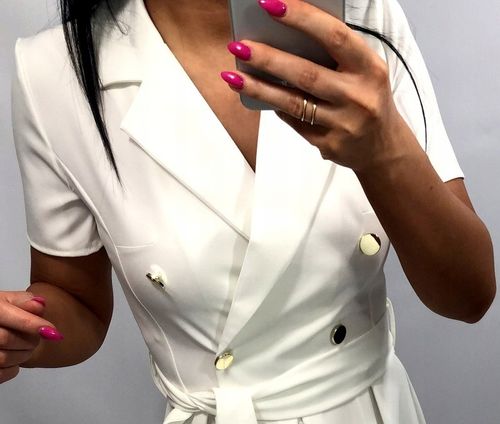 Sukienki Damskie na Komunię Chrzciny Wesele Elegancka Rozkloszowana Róż M na Arena.pl