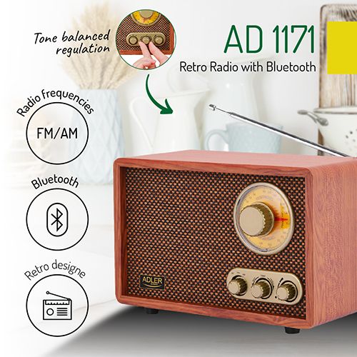 AD 1171 Retro Radio z Bluetooth zdjęcie 7