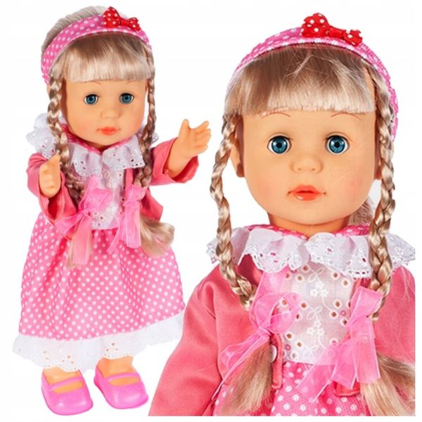 INTERAKTYWNA LALKA Bobas Śpiewająca Chodzi Reaguje na Klaśnięcie Duża 42cm zdjęcie 9