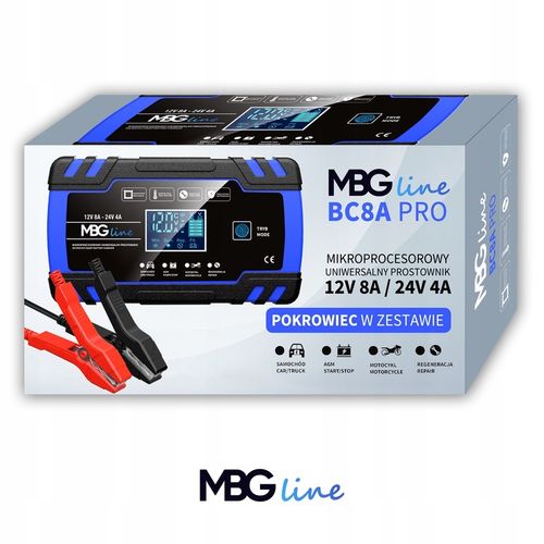 Mocny Prostownik Samochodowy Ładowarka Akumulatora LCD 24V 12V 8A AUTOMAT na Arena.pl