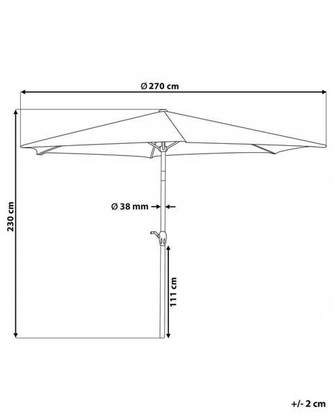 Parasol ogrodowy 270 cm brązowoszary zdjęcie 10
