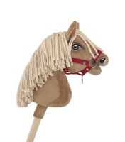 kantar dla konia hobby horse a4 zapinany mały - bordowy