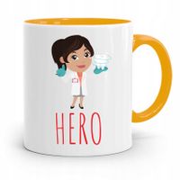 Kubek Żółty Prezent Dentysty Stomatologa Hero Z Nadrukiem Ze Zdjęciem