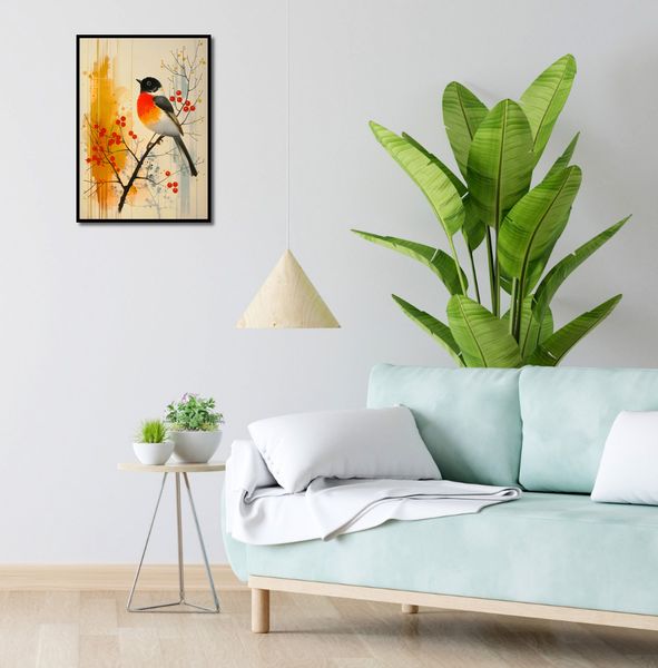 Plakat 39,5x55cm Jesienny Rudzik zdjęcie 4