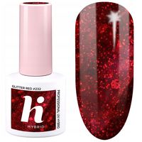 HI HYBRID Lakier hybrydowy #232 Glitter Red 5ml