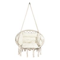 Ażurowa huśtawka ogrodowa, fotel wiszący z poduszką, bocianie gniazdo 150kg