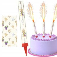 ŚWIECZKA FONTANNA NA TORT RACA NA KOMUNIĘ ŚWIĘTĄ CHRZEST CHRZCINY - 12cm