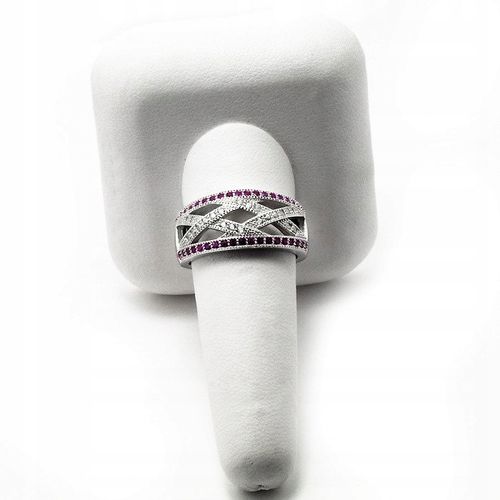 Srebrny Pierścionek z Rubinowymi Cyrkoniami na Arena.pl