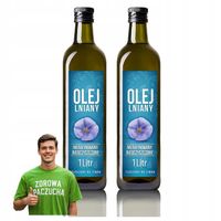 Olej lniany Budwigowy tłoczony na zimno dieta dr Budwig zdrowy 2x1L Produc