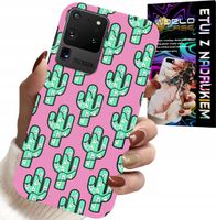 ETUI DO SAMSUNG GALAXY S20 Ultra - KAKTUSY, KAKTUS NA RÓŻOWYM TLE + FOLIA