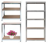 Regał magazynowy metalowy 2w1, 5 półek 180x90x40 cm