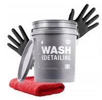 WIADRO PLASTIKOWE DUZE DETAILINGOWE DO MYCIA SAMOCHODU AUTA Z POKRYWKA 20L