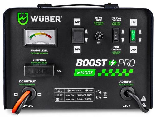 PROSTOWNIK AKUMULATOROWY 29A SAMOCHODOWY 12-400AH DO ŁADOWANIA 12V24V WUBER na Arena.pl