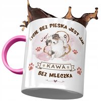 Kubek Różowy Z Pieskiem Psem Słodki Na Prezent Z Nadrukiem Ze Zdjęciem