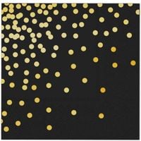 Serwetki czarne w złote kropki 10szt