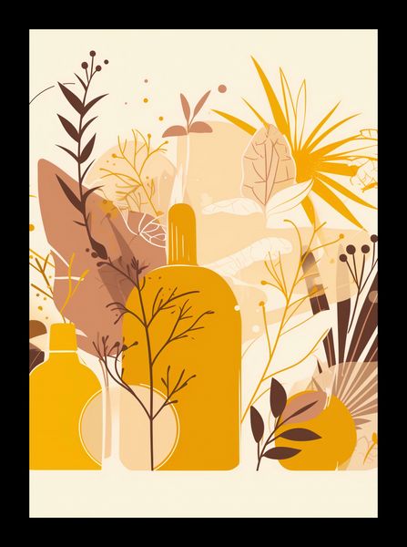 Plakat 25x35cm Złote Rośliny zdjęcie 2