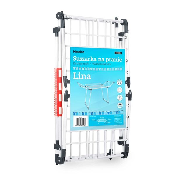 Suszarka na pranie stojąca rozkładana Lina 22 mb biała zdjęcie 10