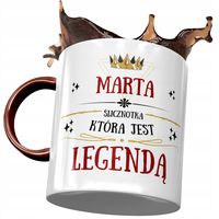 Kubek Bordowy Dla Marty Żony Koleżanki Na Prezent Z Nadrukiem Ze Zdjęciem