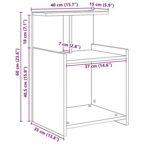Szafka Nocna 2 pcs dąb artisan 40 x 35 x 60 cm na Arena.pl