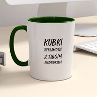 Firmowy kubek reklamowy - CLASSIC z kolorowym wnętrzem i uszkiem - 12 szt.