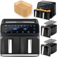 FRYTKOWNICA BEZTŁUSZCZOWA FRYTOWNICA DWIE MISKI AIR FRYER 8L