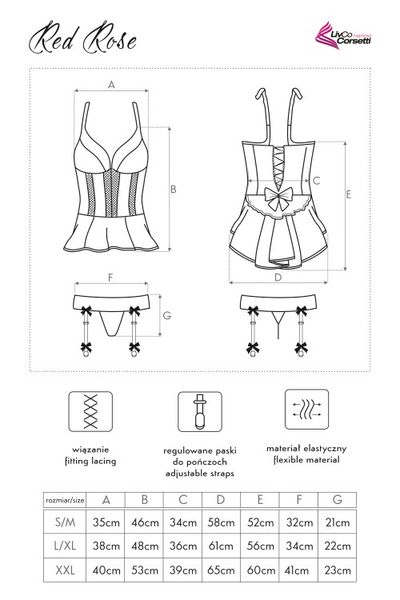 Gorset Red Rose rozmiar - L/XL zdjęcie 5