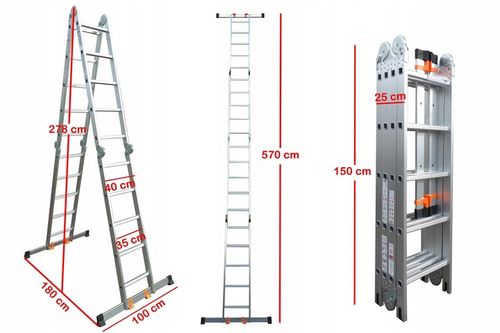 DRABINA PRZEGUBOWA 4x5 PROFESJONALNA 570 CM na Arena.pl