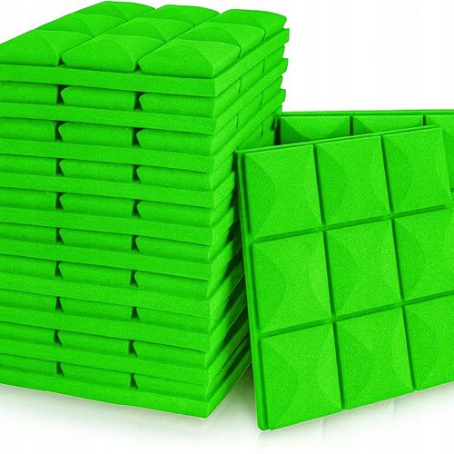 Pianka akustyczna KOSTKA wypukła 30x30x5 cm Panel wygłuszający BUFFO Zieleń na Arena.pl