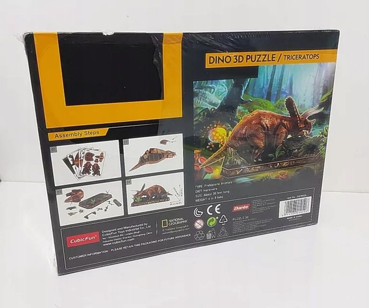 Puzzle 3D National Geographic Triceratops - Cubic Fun zdjęcie 9