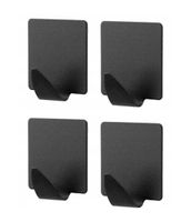 Wieszak stalowy kwadrat samoprzylepny NIKO Black 4 szt. czarny mat