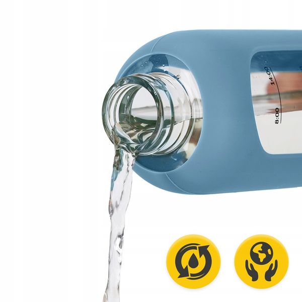 BUTELKA SZKLANA NA WODĘ BIDON MOTYWACYJNA SZCZELNA SILIKONOWE ETUI 750 ML zdjęcie 7