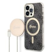 Zestaw Guess GUBPP13LH4EACSK Case+ Charger iPhone 13 Pro czarny/black hard