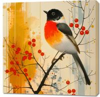 Obraz 90x90cm Jesienny Rudzik