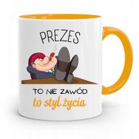 Dla Prezesa Viceprezesa Kubek Żółty Na Prezent Z Nadrukiem Ze Zdjęciem