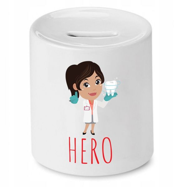 Skarbonka Dla Dentysty Hero Prezent Z Nadrukiem Ze Zdjęciem zdjęcie 1