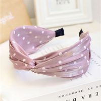 opaska turban z materiału w groszki róż o398wz2