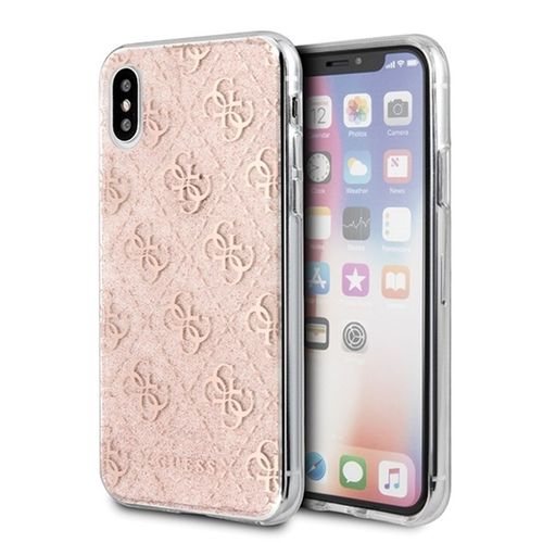 Guess 4G Peony Solid Glitter - Etui iPhone Xs / X (różowy) na Arena.pl