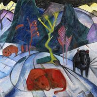 Plakat 20x20cm Bison in Winter, Marc Vintage do Salonu