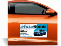 Magnes na samochód auto reklama magnetyczna 60x30 cm AUTO KOMIS różne wzory
